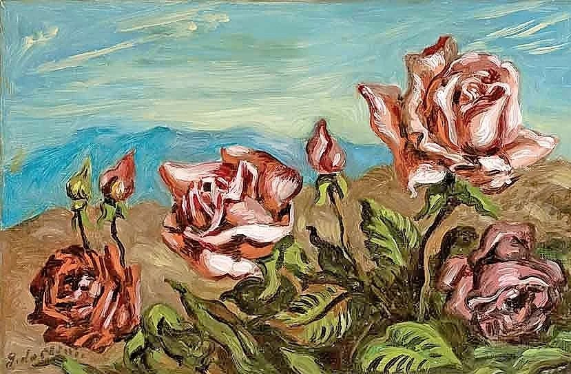 Zum Vergleich: Giorgio de Chirico, „Rose (Fiori)“, um 1963 im Museo Mario Rimoldi