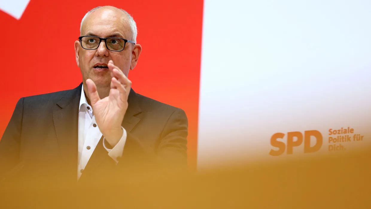Andreas Bovenschulte nach der Bremen-Wahl am 16. Mai in der Berliner SPD-Zentrale.