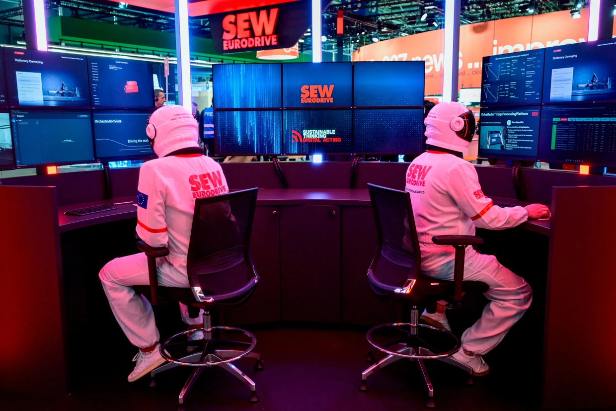 Schaltzentrale: Am Stand von SEW Eurodrive in Hannover