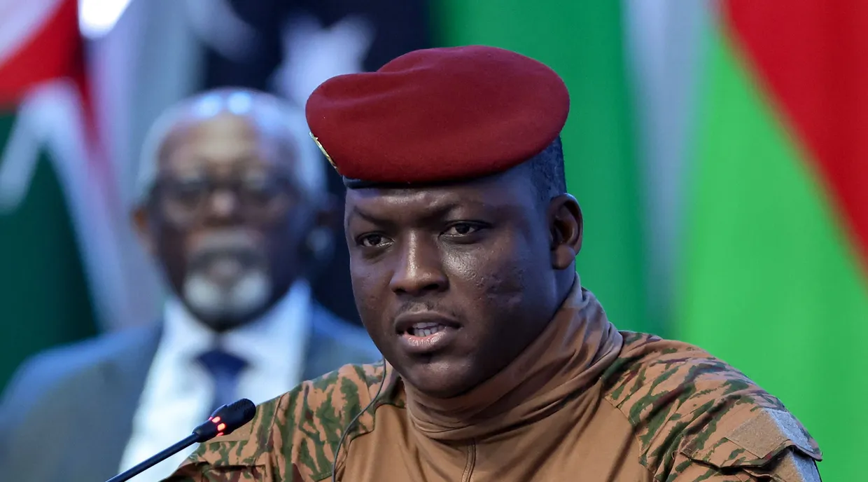 Auch ein Putschist: Burkina Fasos Übergangspräsident Ibrahim Traore Ende Juli in Sankt Petersburg