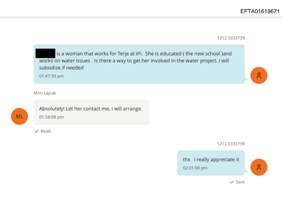 SMS zwischen Epstein und Lajčák