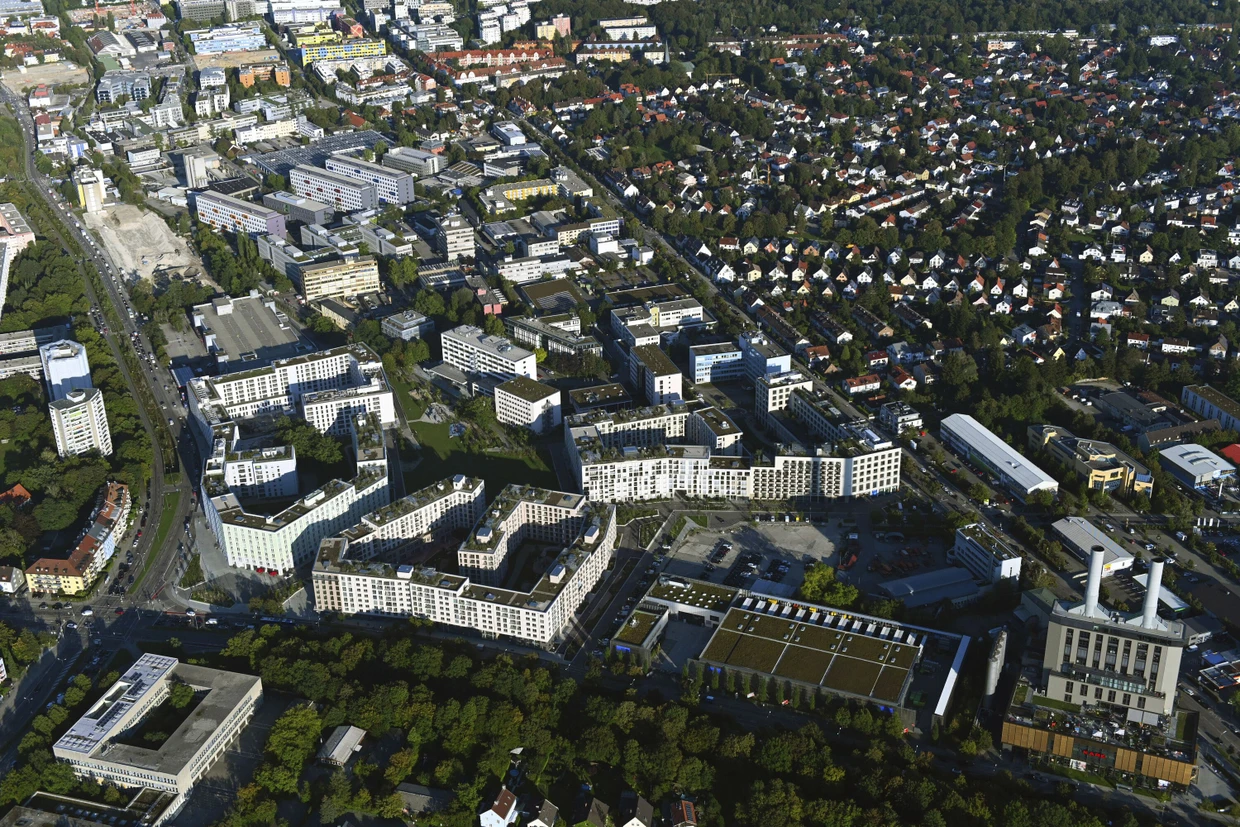 Im Wohnquartier „Südpark“ in Obersendling haben rund 2500 Menschen ein Heim gefunden.
