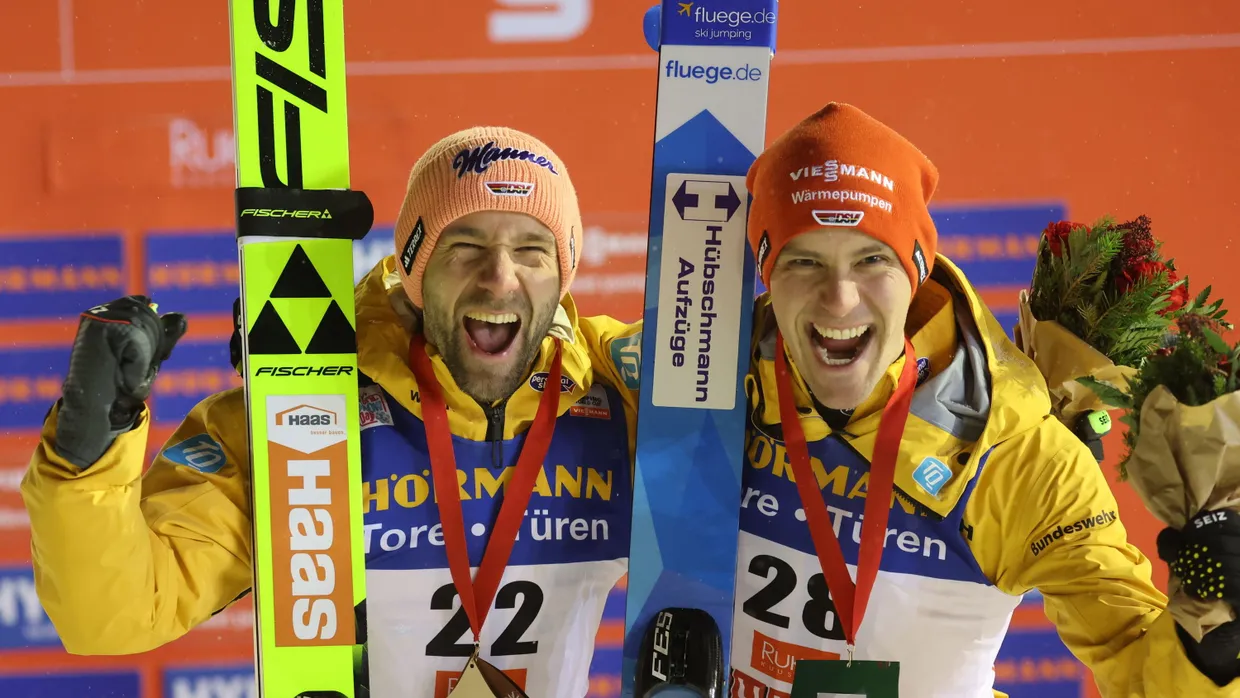 Glücklich über Platz zwei und drei: Pius Paschke (links) und Stephan Leyhe