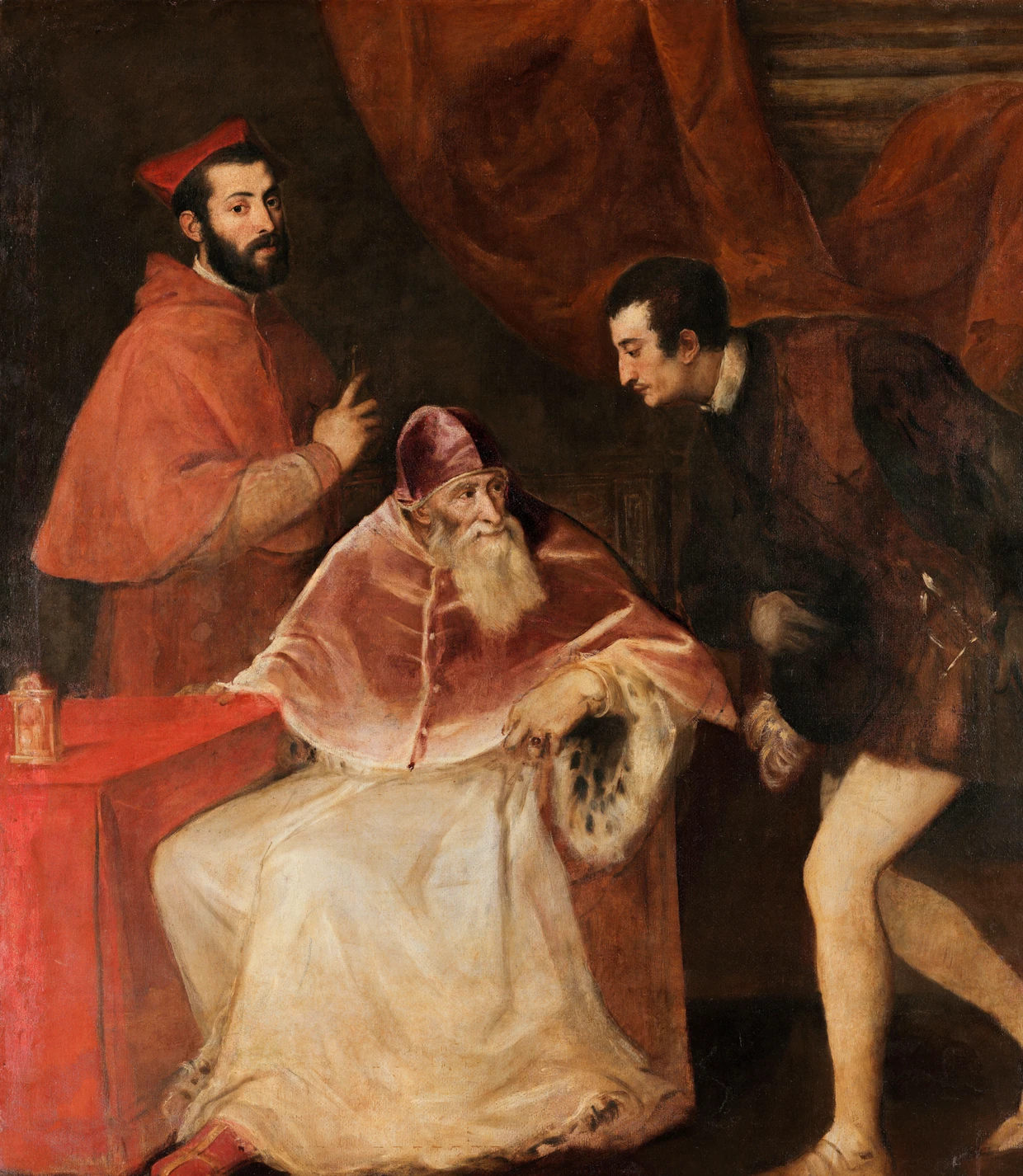 Von Roberto Zapperi 1990 in der Taschenbuchreihe „fischer kunststück“ interpretiert: Tizians Porträt von Papst Paul III. und seinen Nepoten