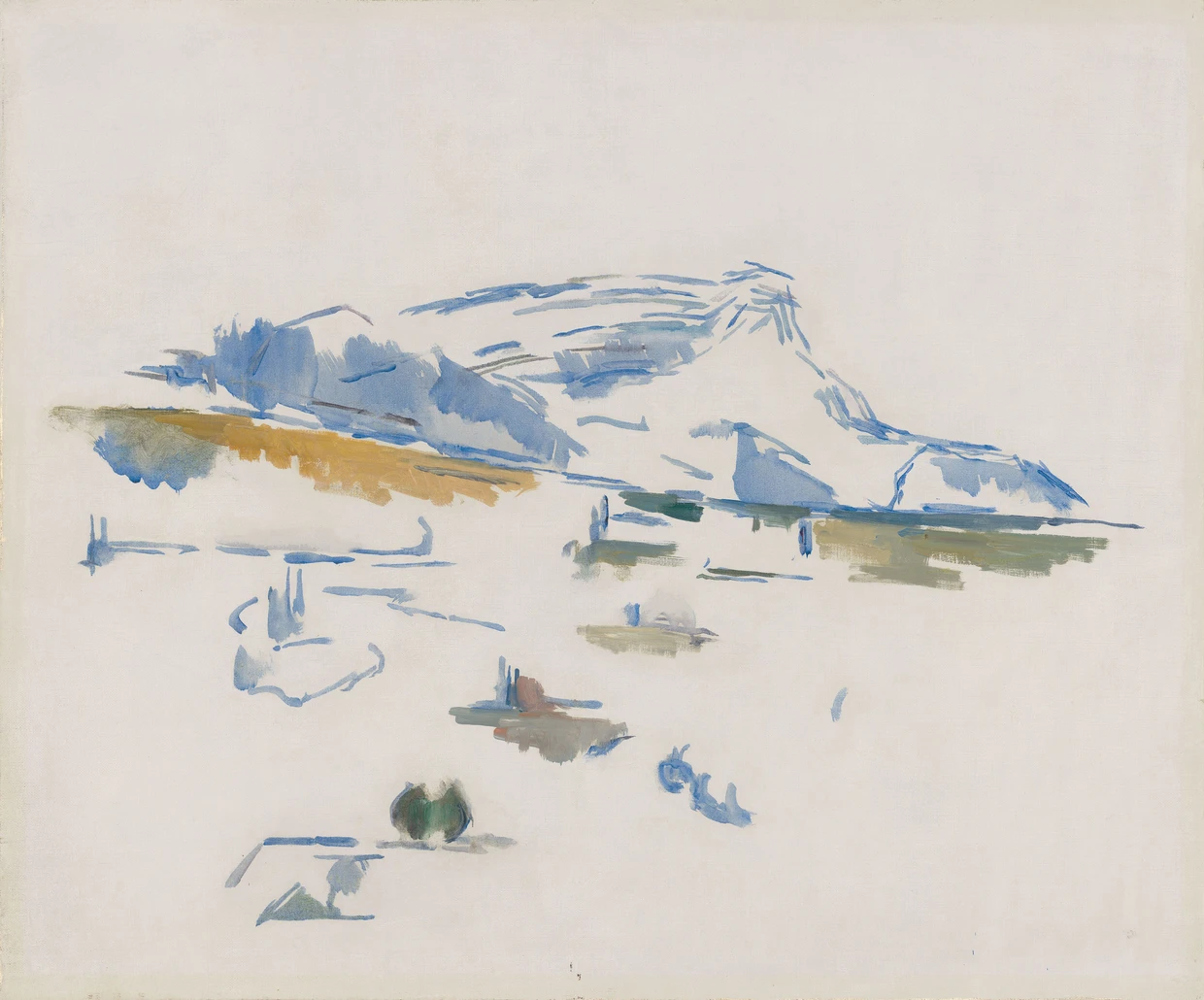 Alles schwebt im Weißraum: Cézannes „La Montagne Sainte-Victoire vue des Lauves (Die Montagne Sainte-Victoire, von Les Lauves aus gesehen)“, um 1904