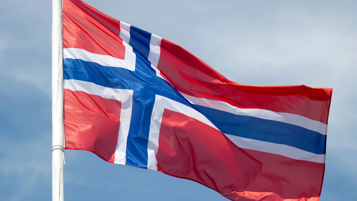 Die Nationalflagge von Norwegen.