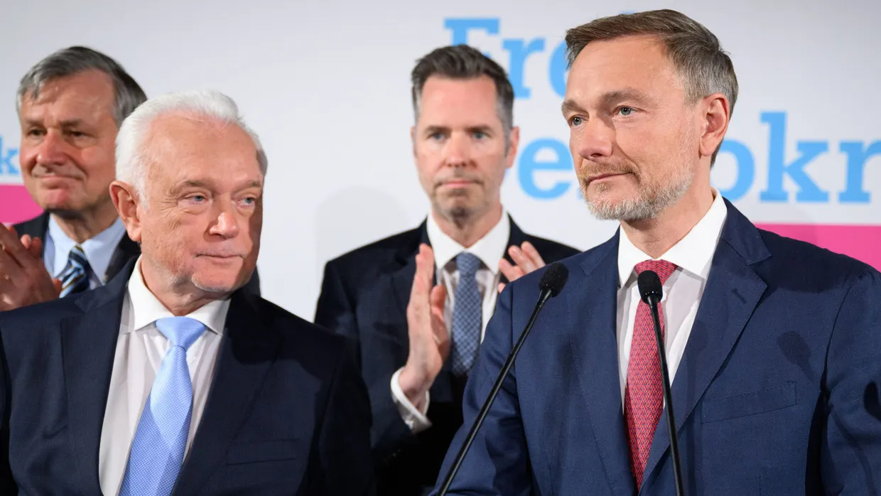 Bittere Wahlparty: Wolfgang Kubicki und Christian Lindner am Sonntag in Berlin