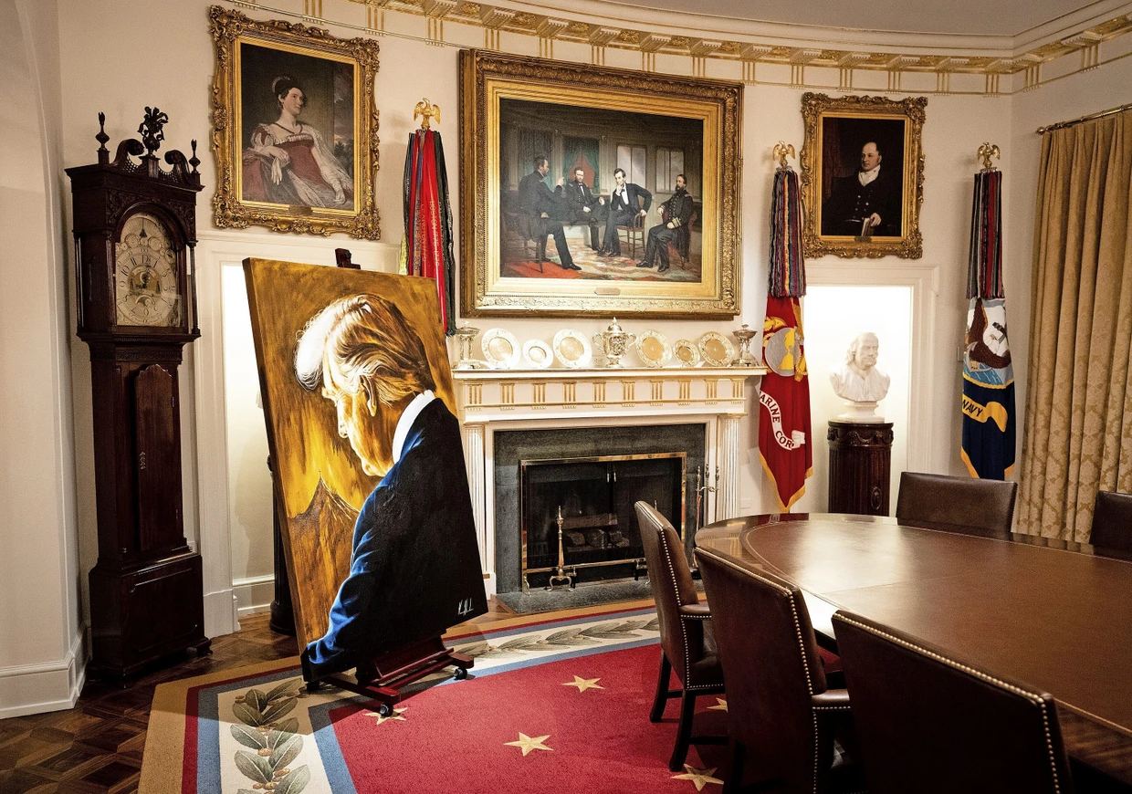 So blickte Moses auf den Berg Horeb: Vanessa Horabuenas Trump-Portrait im Stil des „Bible Belt“.