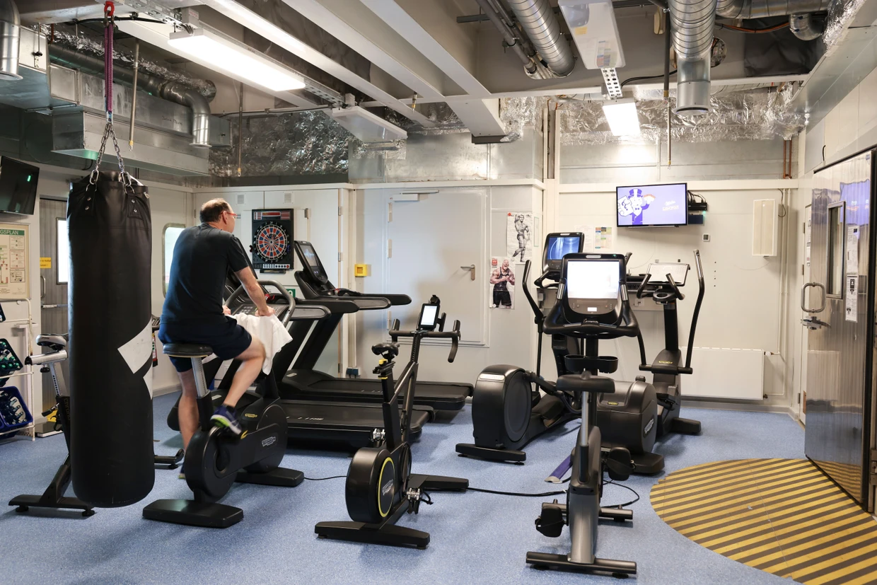 Freizeit auf dem Rad: Auf der Borhinsel gibt es auch einen Sportraum