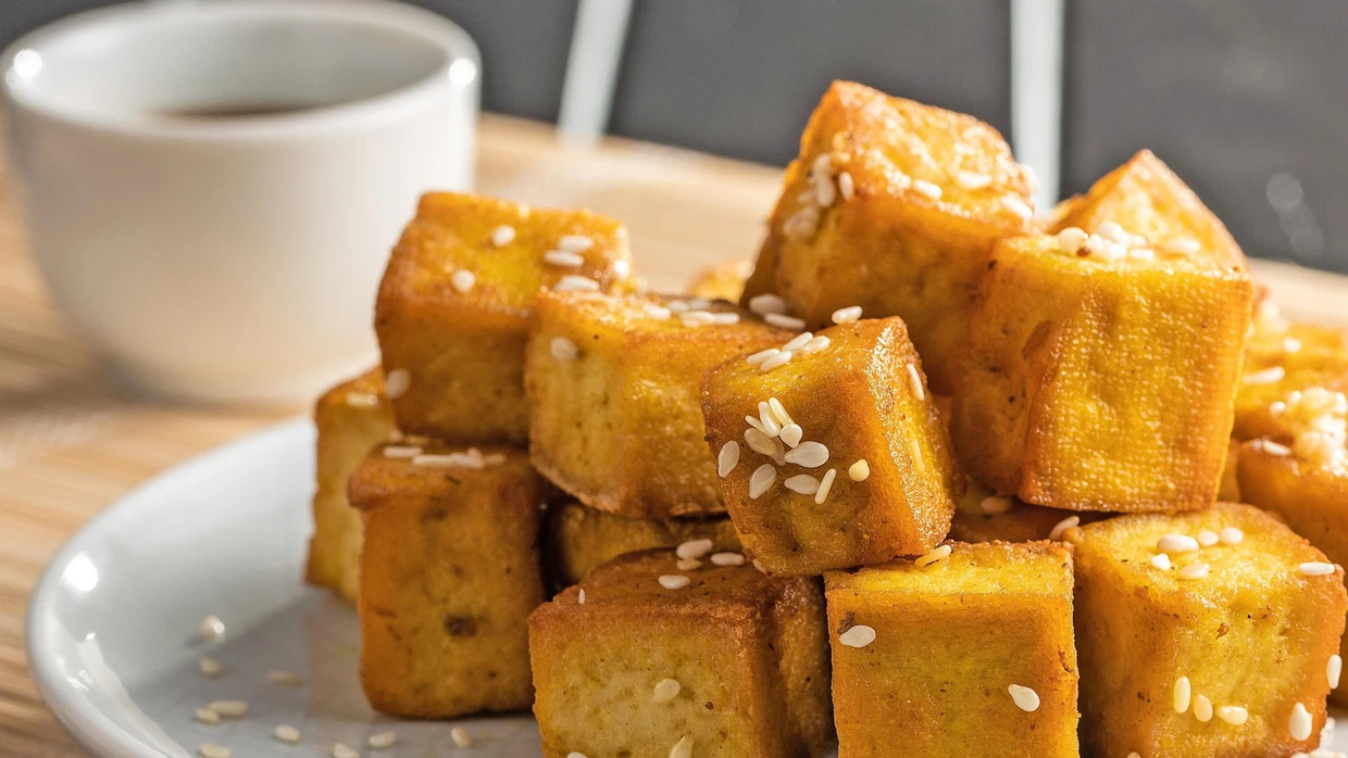 Gebratener Tofu mit Sesam