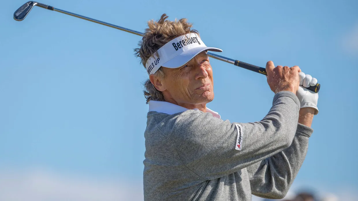 Bernhard Langer aus Deutschland in Aktion bei den British Senior Open in Schottland.