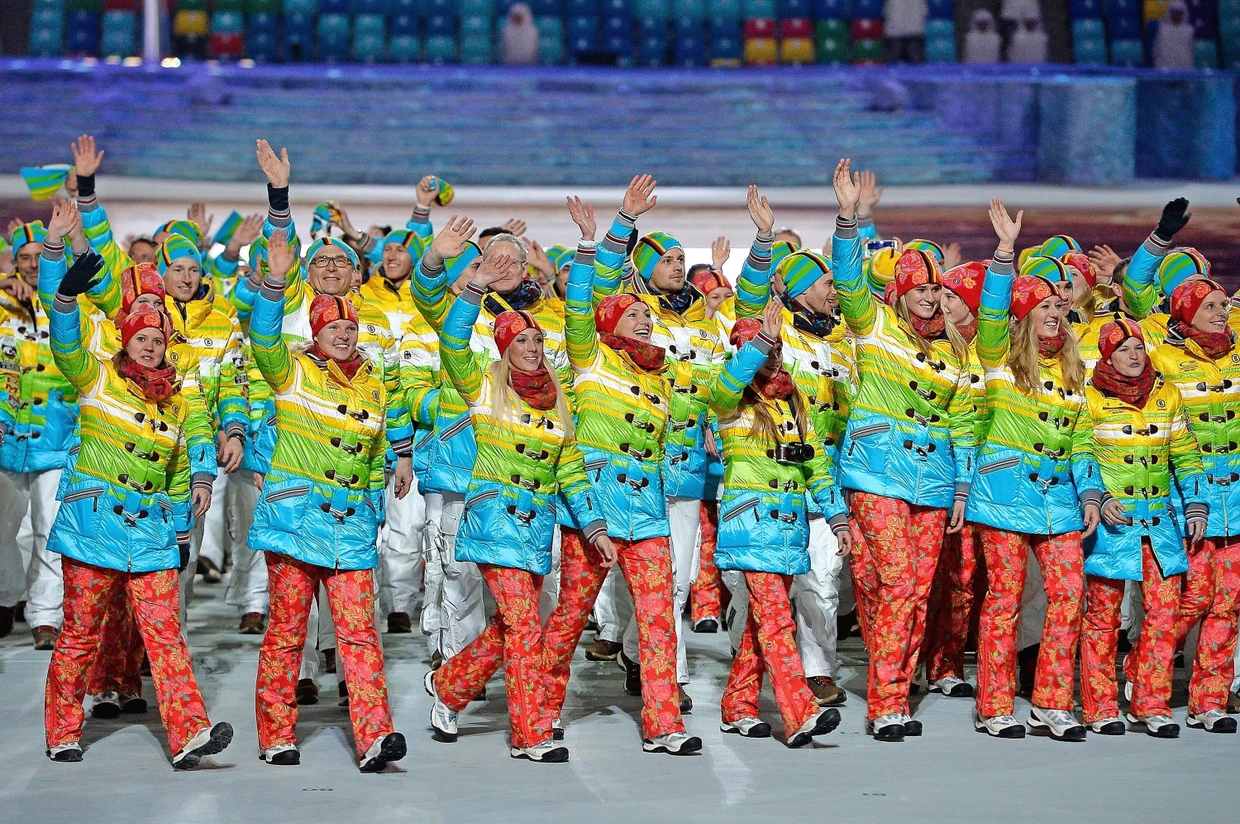 2014 in Sotschi: Die deutschen Athleten liefen damals in Outfits von Bogner ein.