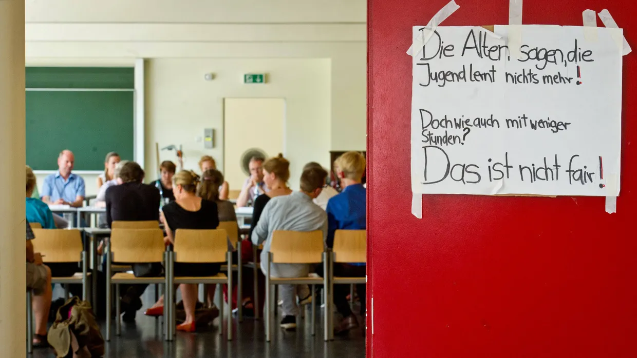 Protest: Schüler- und Elternvertreter sprechen sich gegen geplante Kürzungen für die gymnasialen Oberstufen aus. (Archivbild)