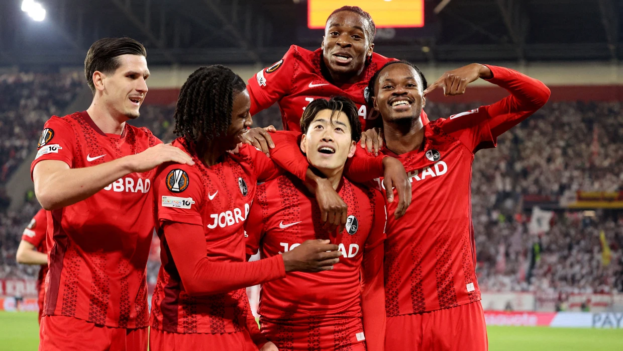 Erfolgstruppe: Der SC Freiburg steht im Viertelfinale der Europa League.