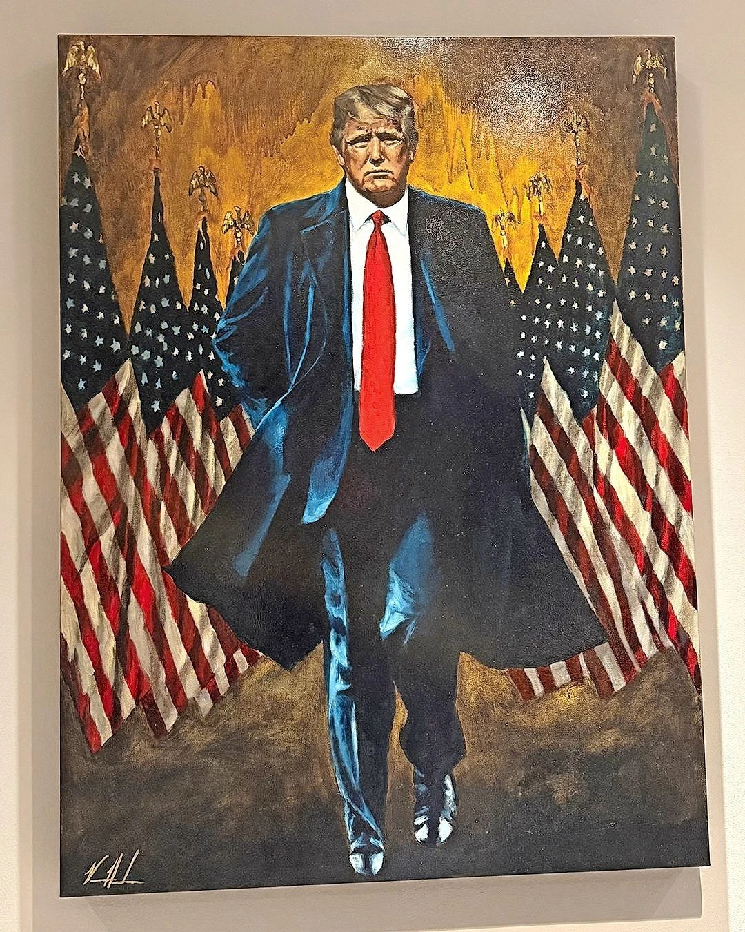 „Bewegtes Beiwerk“ zur Pathosformel: Trump wants you.