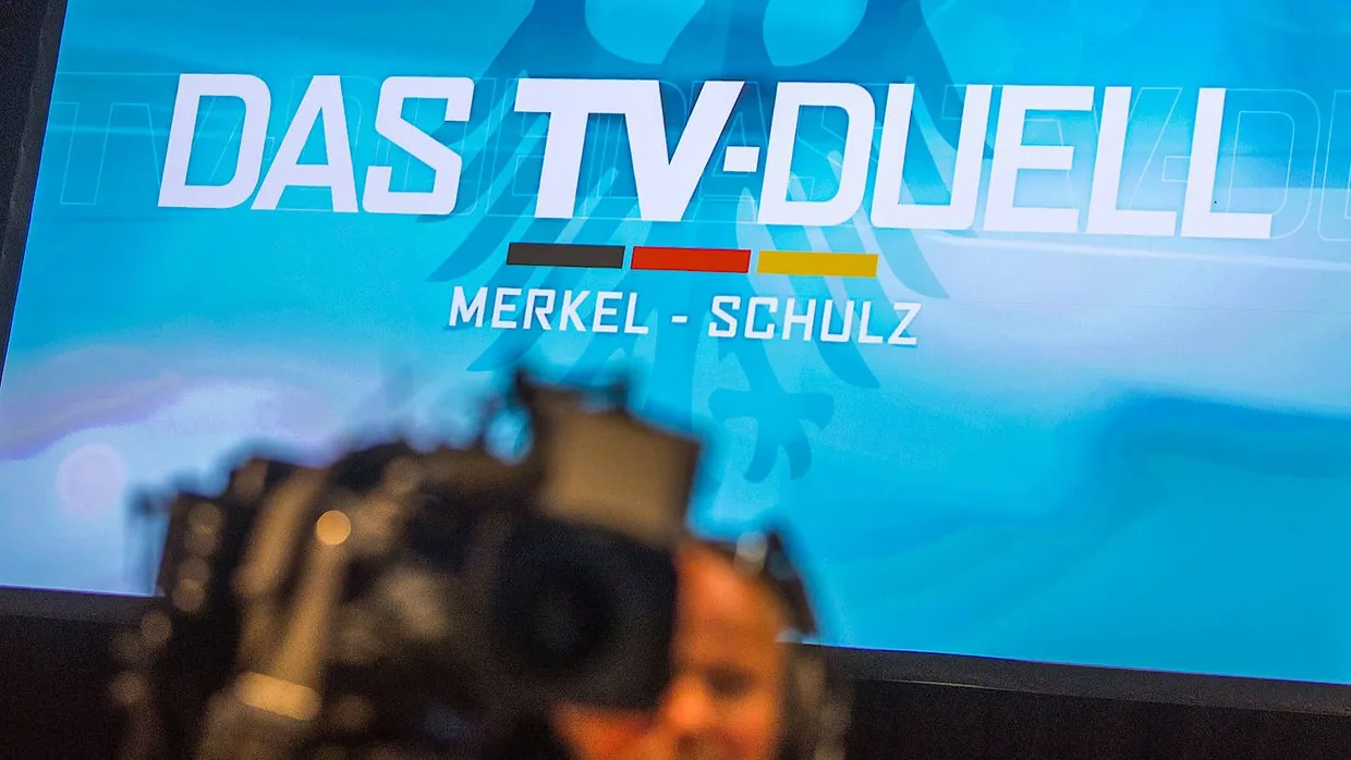 Das Berliner Fernsehstudio Adlershof, in dem das Fernsehduell aufgezeichnet wird.