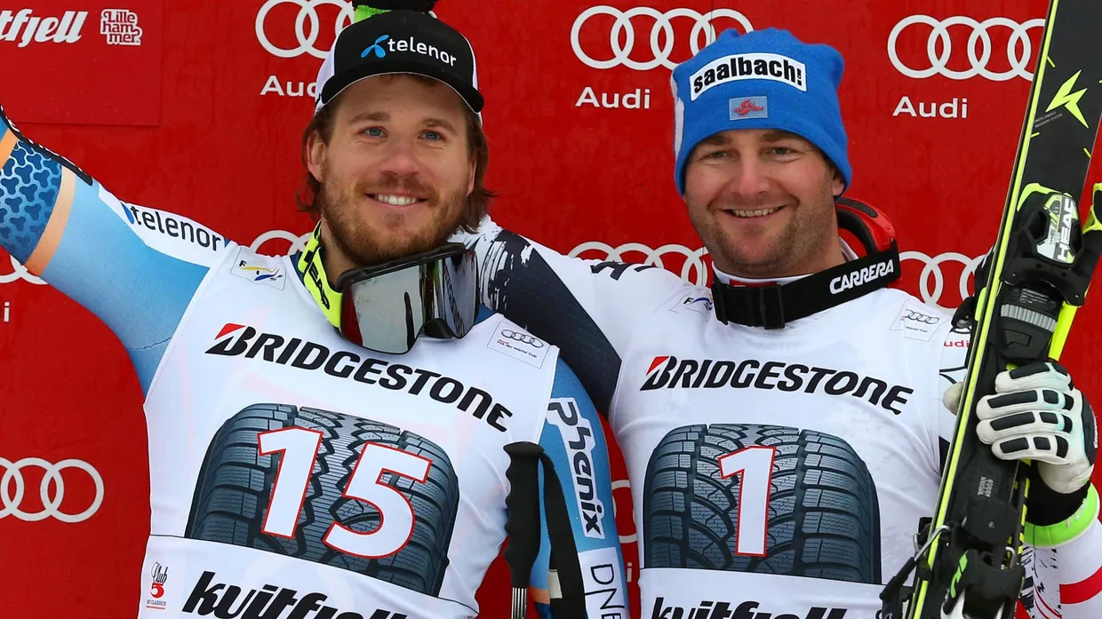 Ein halbes Rennen, zwei Sieger: Jansrud (l.) und Streitberger