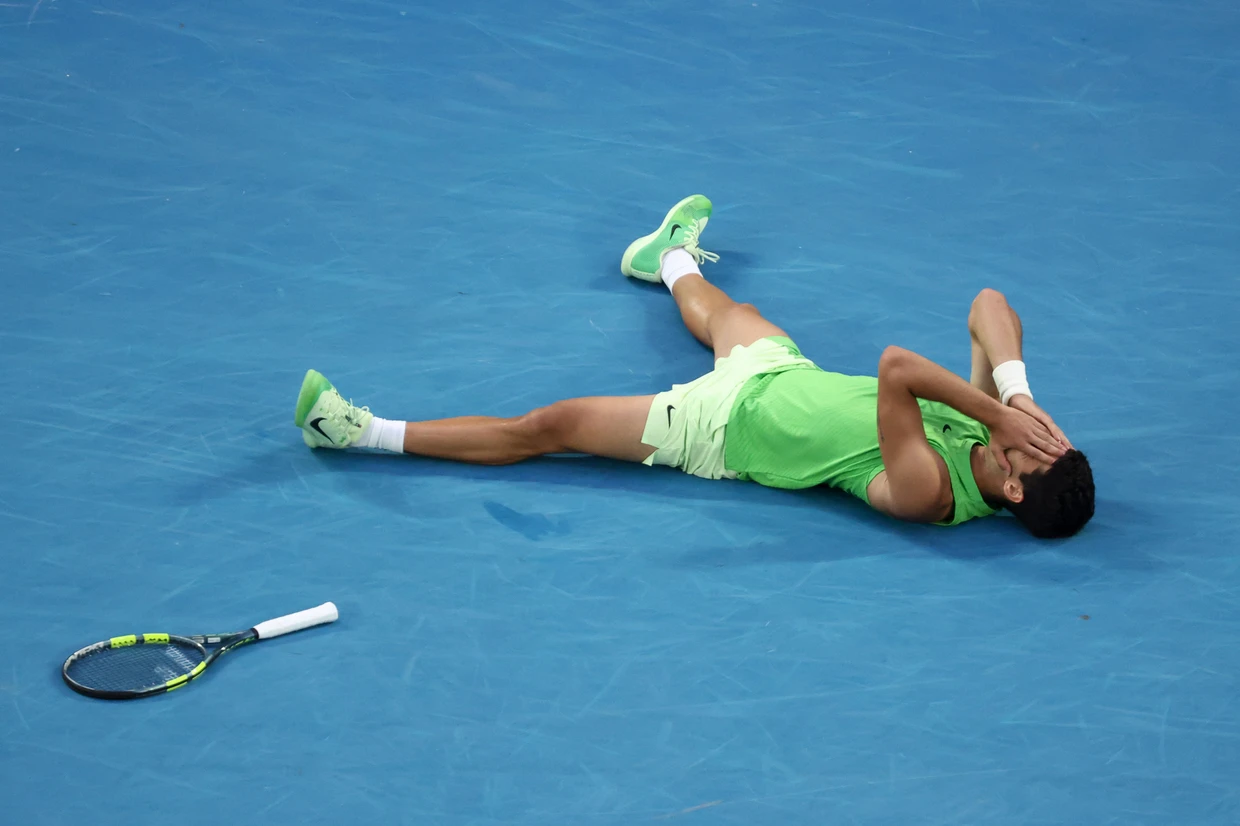 Am Ende mit seinen Kräften: Carlos Alcaraz nach dem Sieg über Alexander Zverev