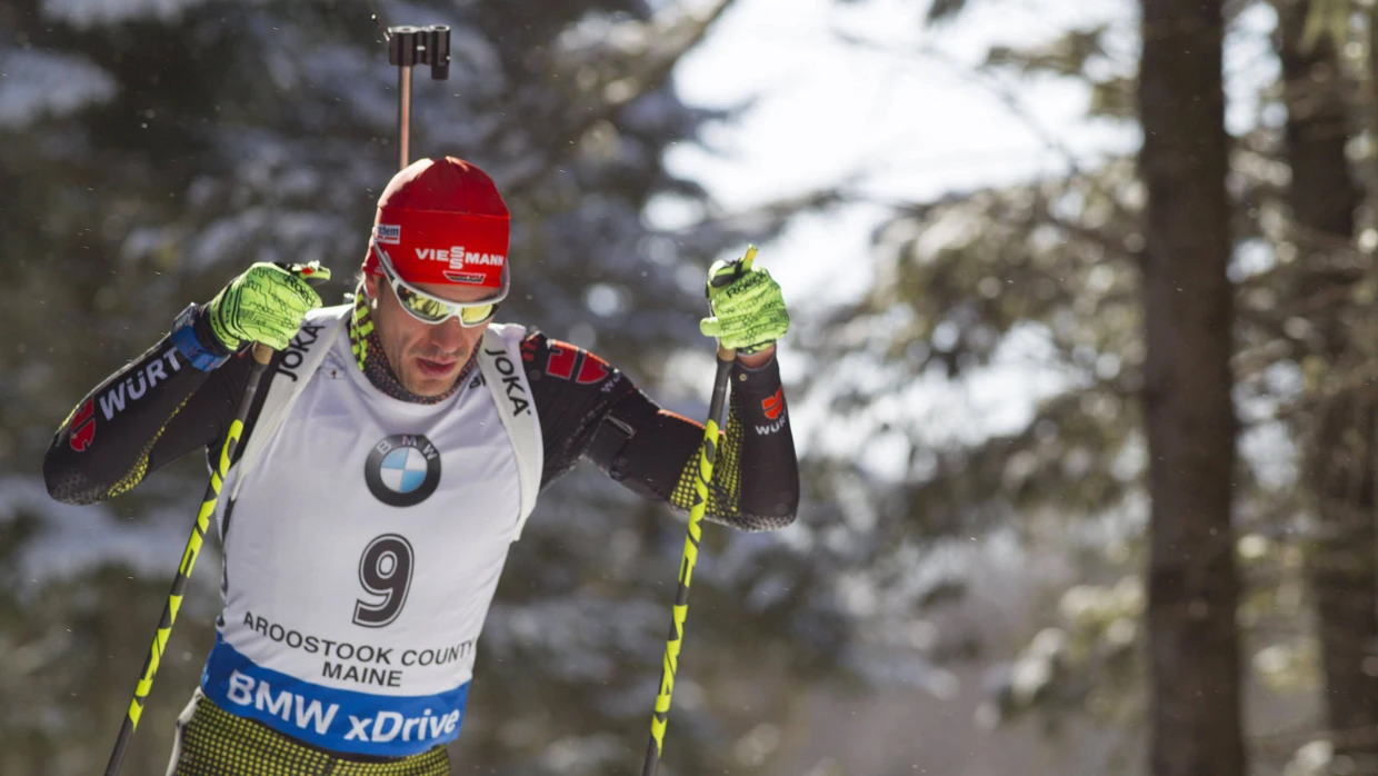 Arnd Peiffer kurz vor dem Sturz in Presque Isle