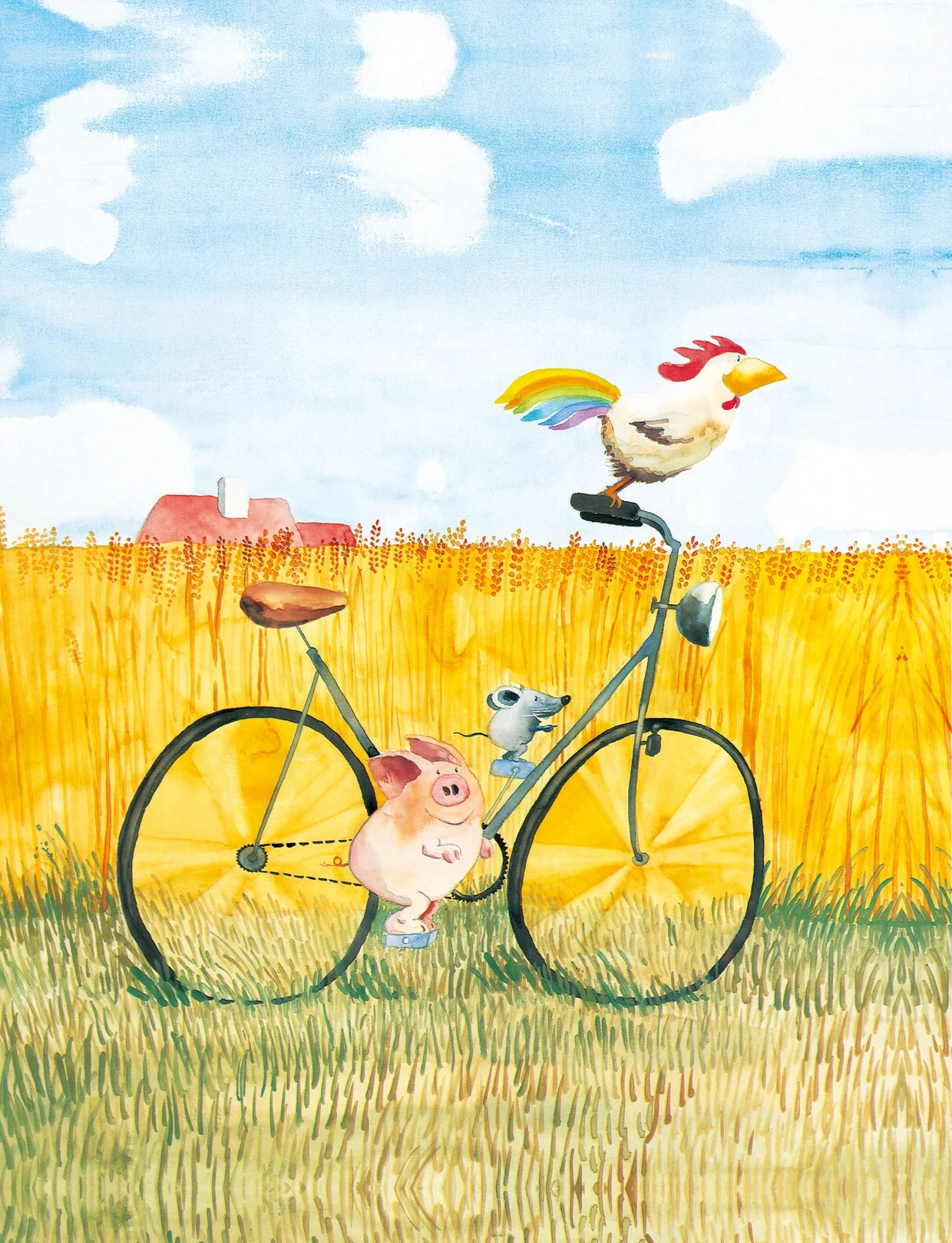 Ein gemeinsames Vorhaben verbindet: Gemeinsam können Johnny, Franz und Waldemar radfahren.