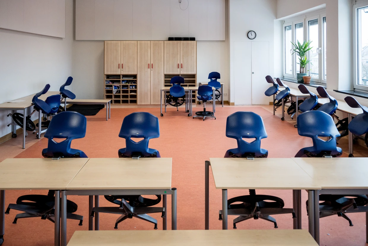 Alles neu: Blick in ein Klassenzimmer der Georg-Büchner-Schule