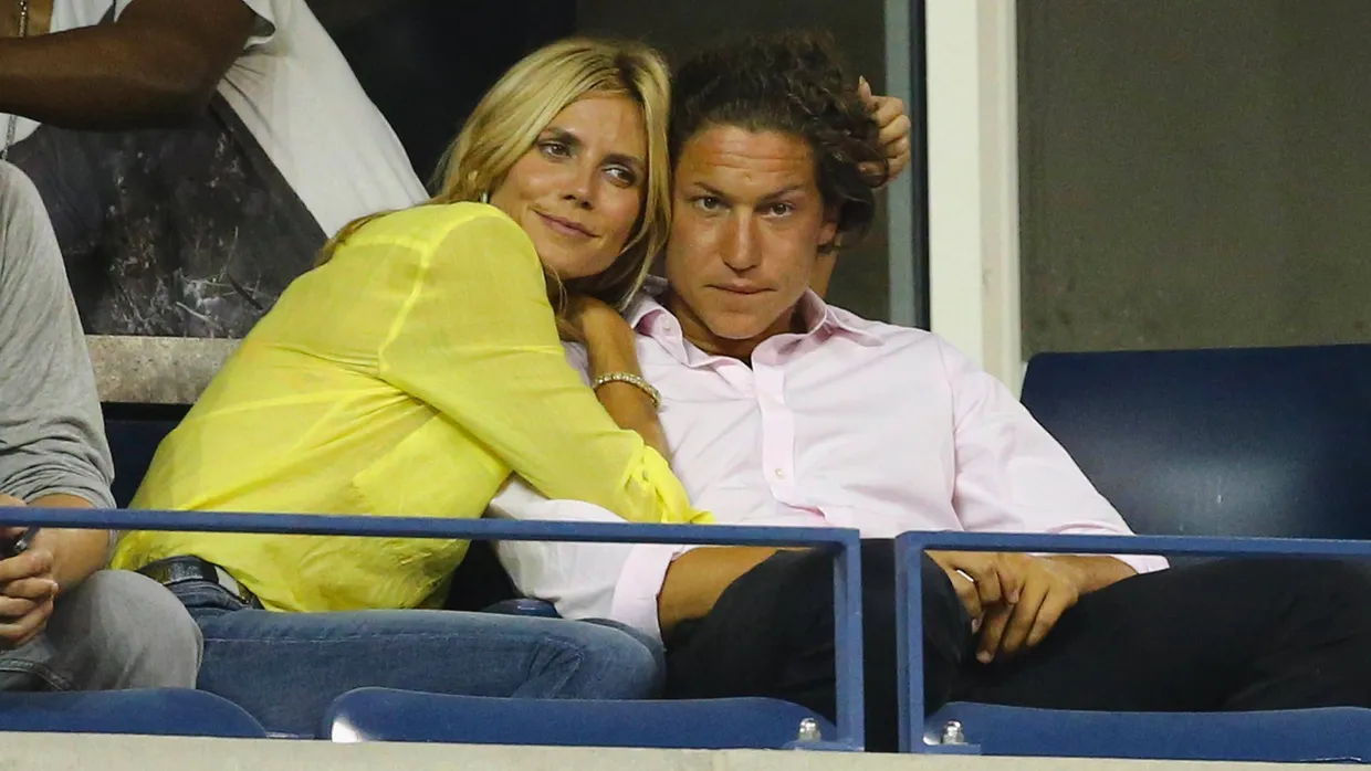 Kopf an Kopf: Heidi Klum und Vito Schnabel lesen keine Klatschmagazine, sondern schauen Tennis