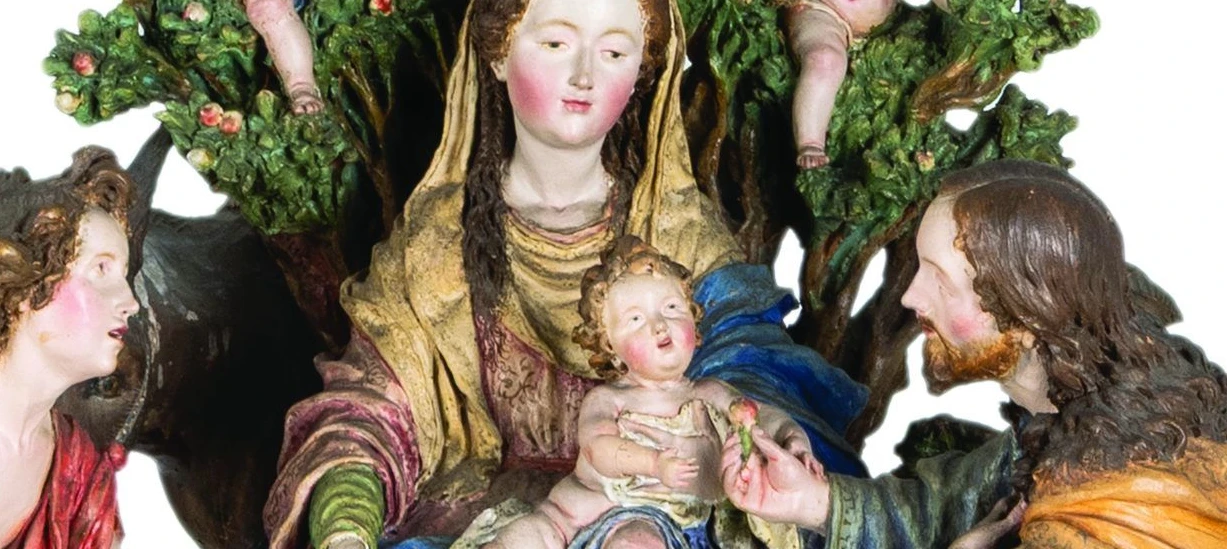 Zugunsten des Prado für 275.000 Euro bei Ansorena ersteigert: Terrakottagruppe „Rast auf der Flucht nach Ägypten“ von Luisa Roldán Villavicencio aus dem späten 17. Jahrhundert