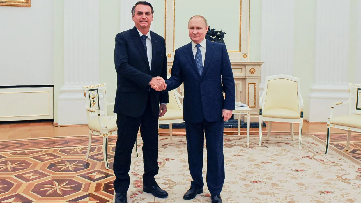 Der Aggressor und sein Nicht-Kritiker aus den Tropen am 16. Februar in Moskau