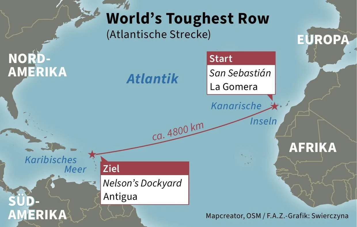 World’s Toughest Row: Von La Gomera ging es quer über den Atlantik bis nach Antigua.