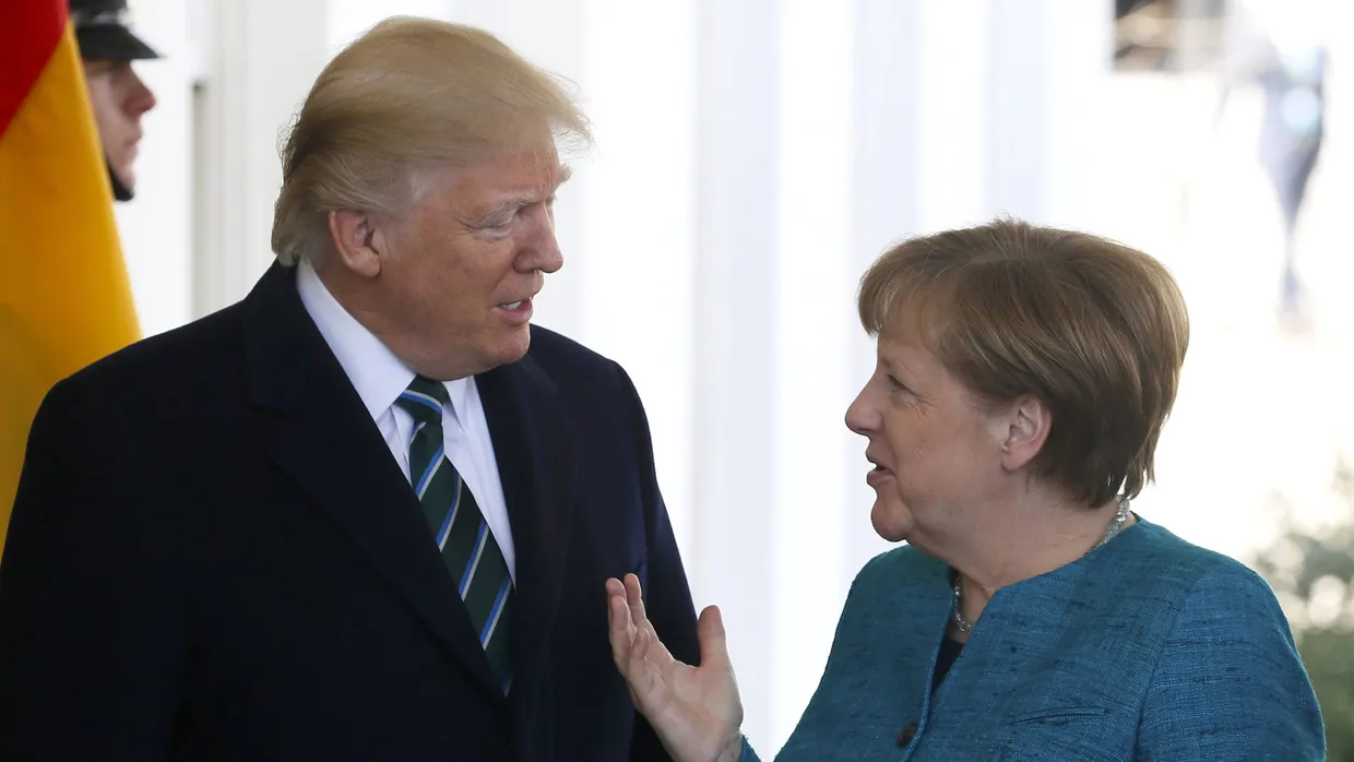 Das erste Treffen: Angela Merkel ist zu Gast im Weißen Haus.