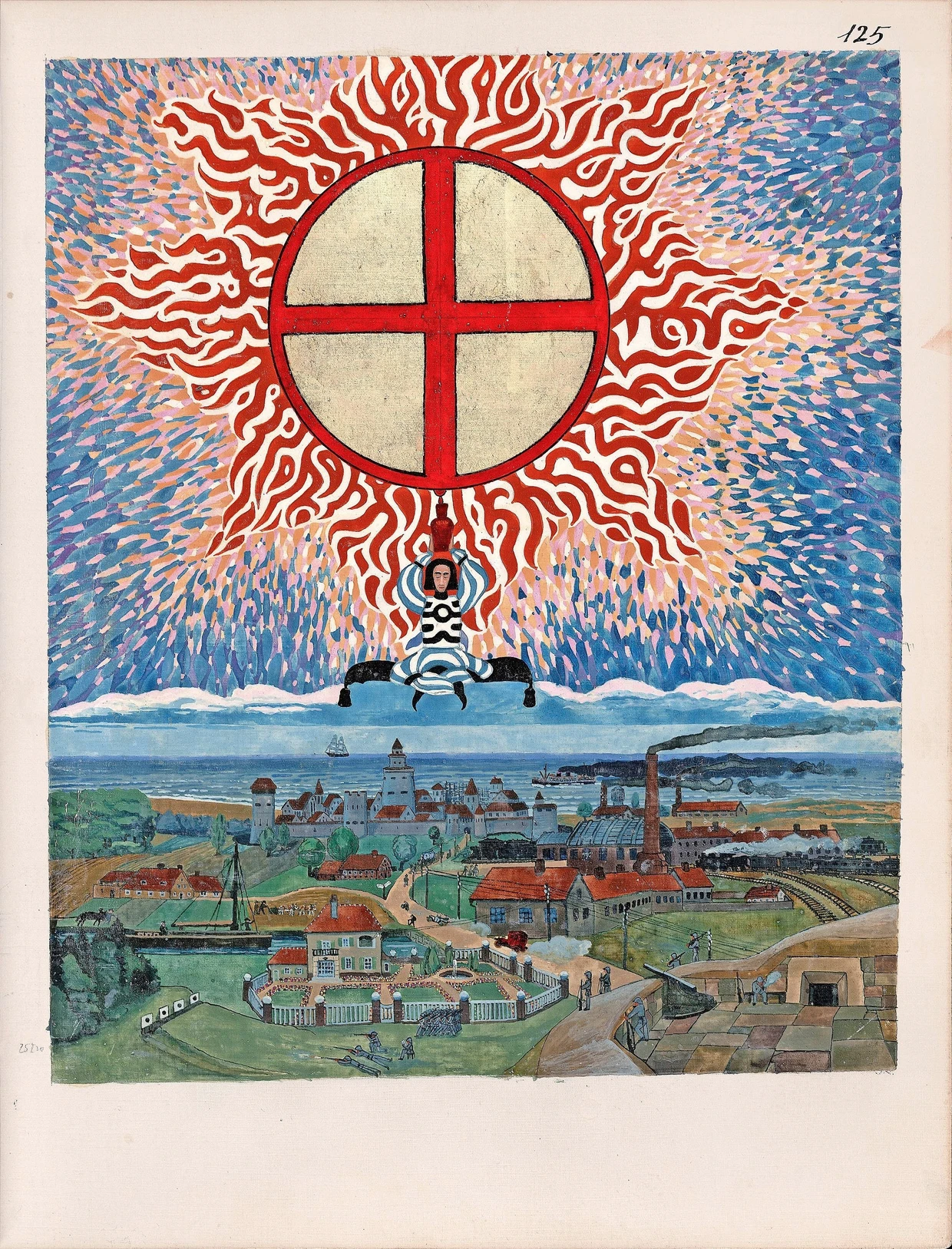 The red sun that burns more than it shines: In CG Jung's “Red Book”, the ball is a symbol of wholeness and self, which often recurs as a motif in his drawings