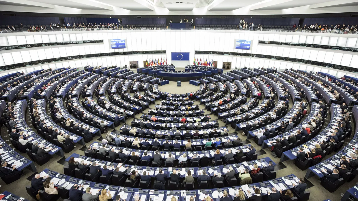 Blick in den Plenarsaal des Europäischen Parlaments in Straßburg