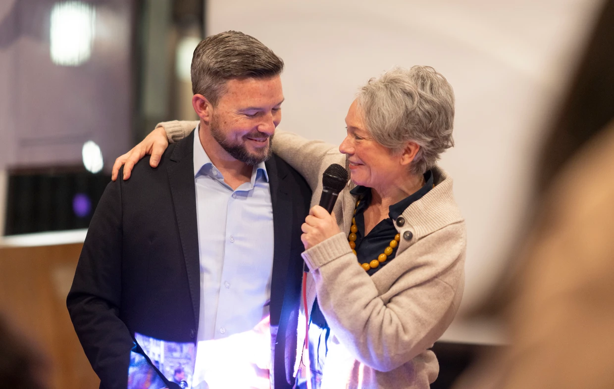 Hoffen noch auf ein paar Prozentpunkte: Die Spitzenkandidaten der SPD, Kolja Müller und Ina Hartwig