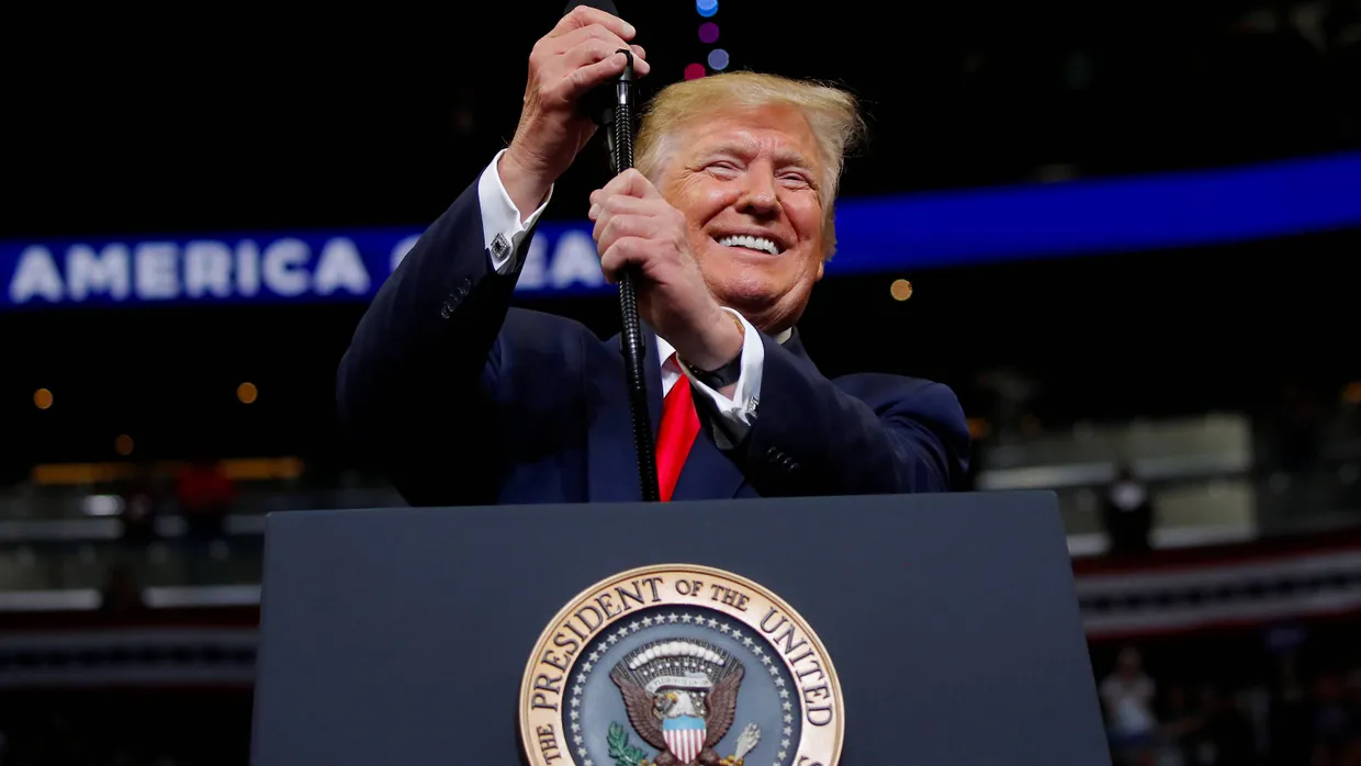 Donald Trump bester Laune bei seinem offiziellen Wahlauftakt am Dienstag in Florida