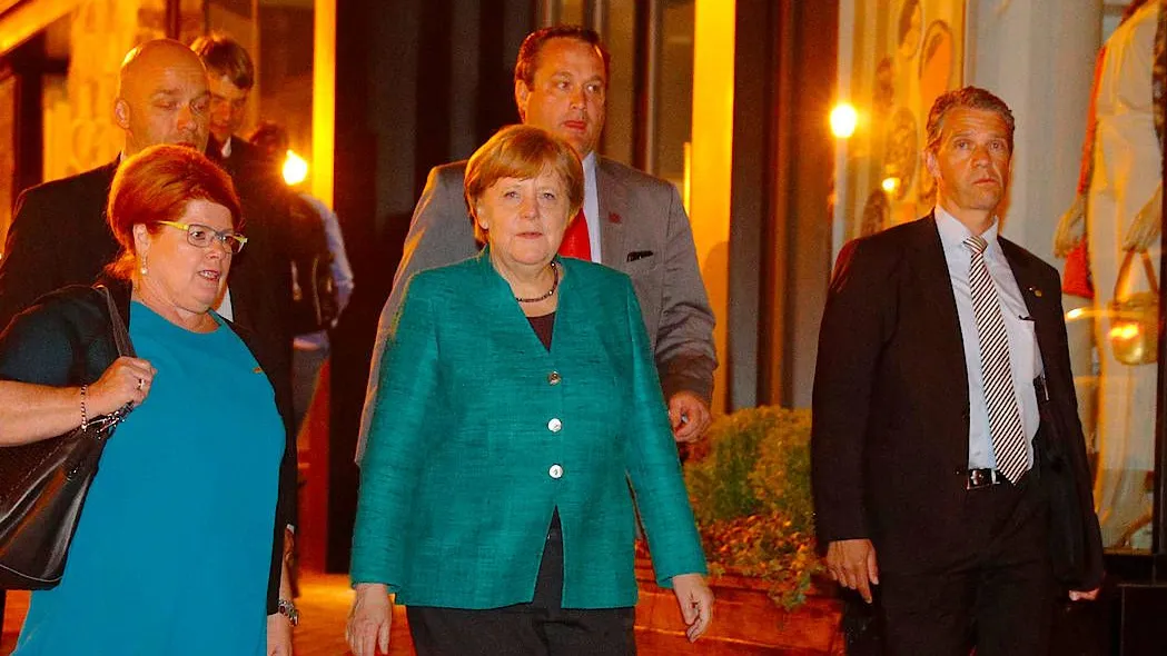 Bundeskanzlerin Angela Merkel kurz nach ihrer Ankunft in Washington