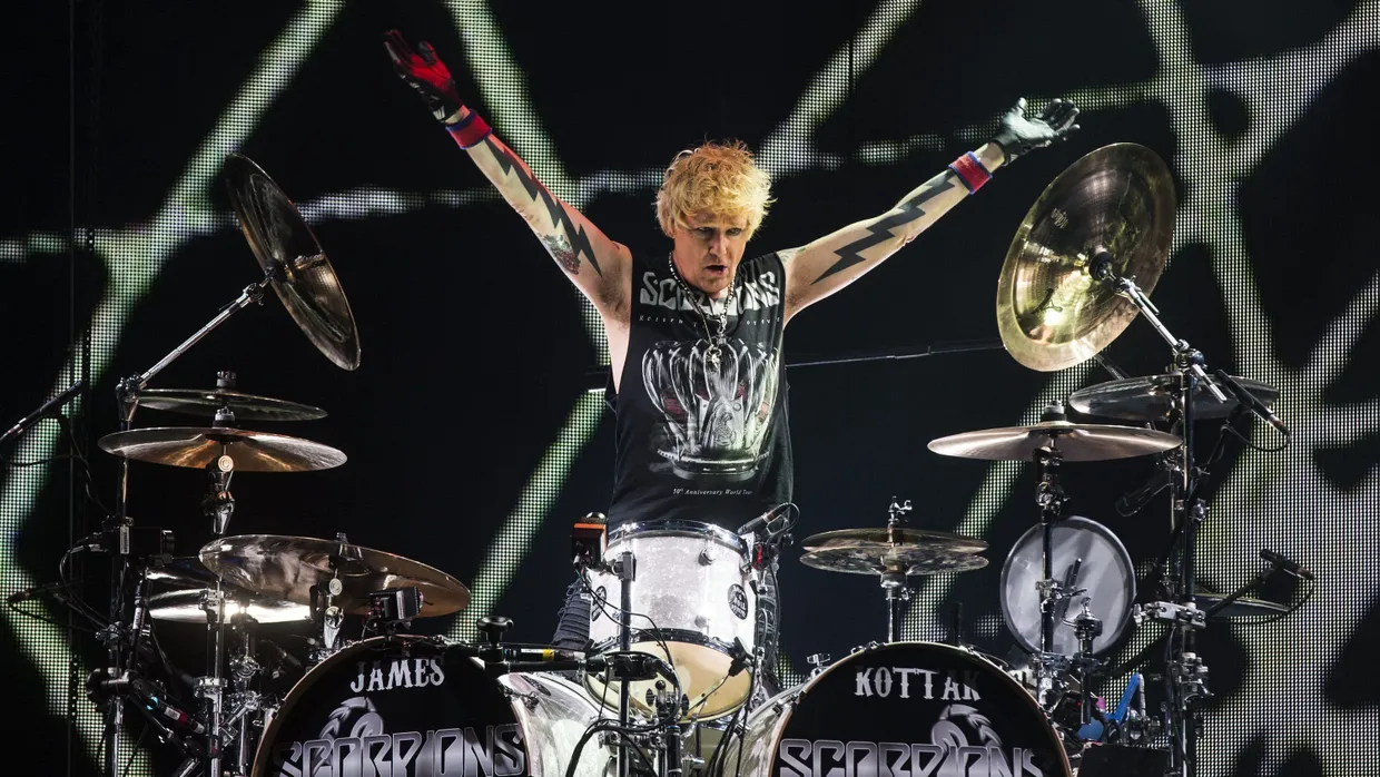 James Kottak in seinem Element: Der Schlagzeuger war von 1996 bis 2016 Mitglied der Scorpions.