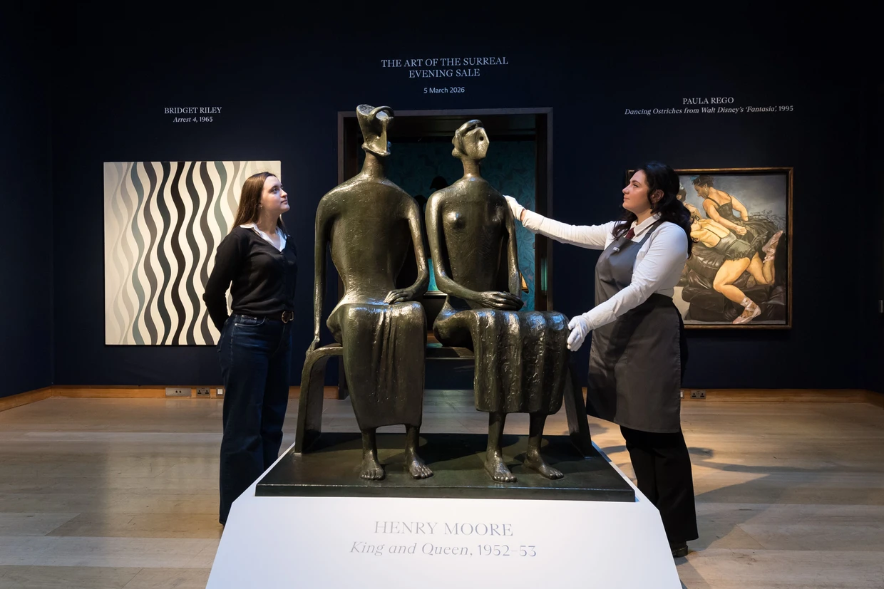 The hammer fell on this museum work: “King and Queen” by Henry Moore at Christie’s at $22.5 million