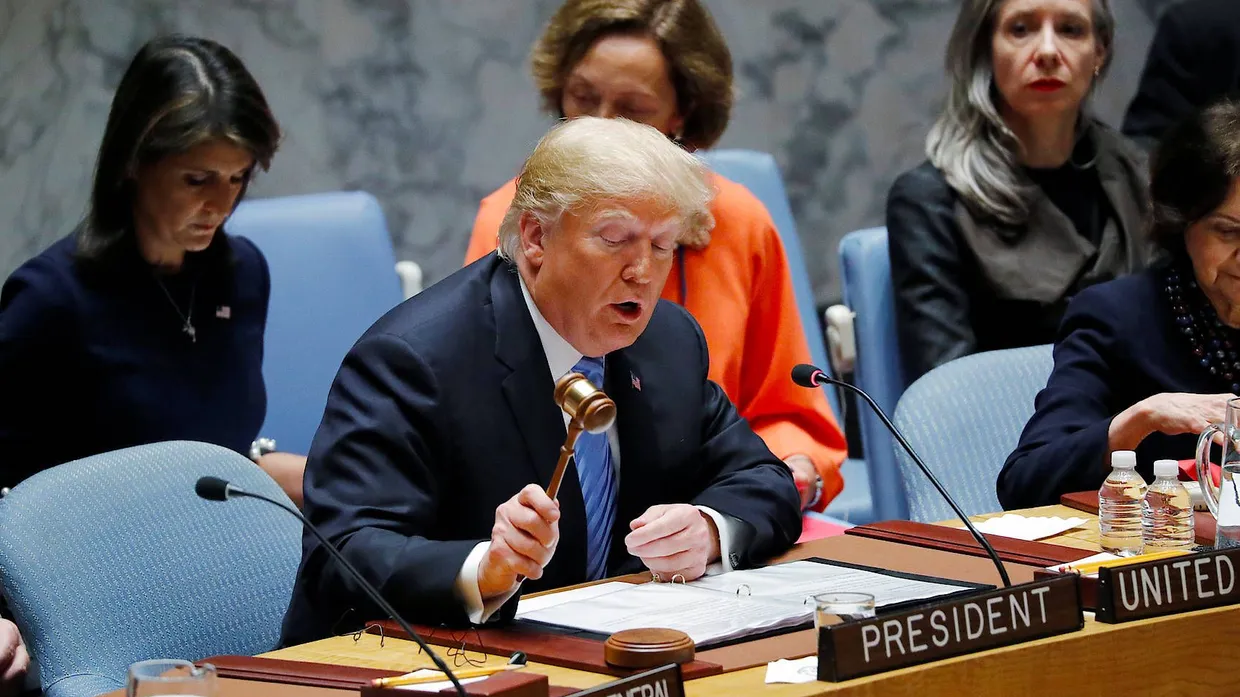 Hammering Man: Trump eröffnet am Mittwoch das Treffen des UN-Sicherheitsrates in New York.
