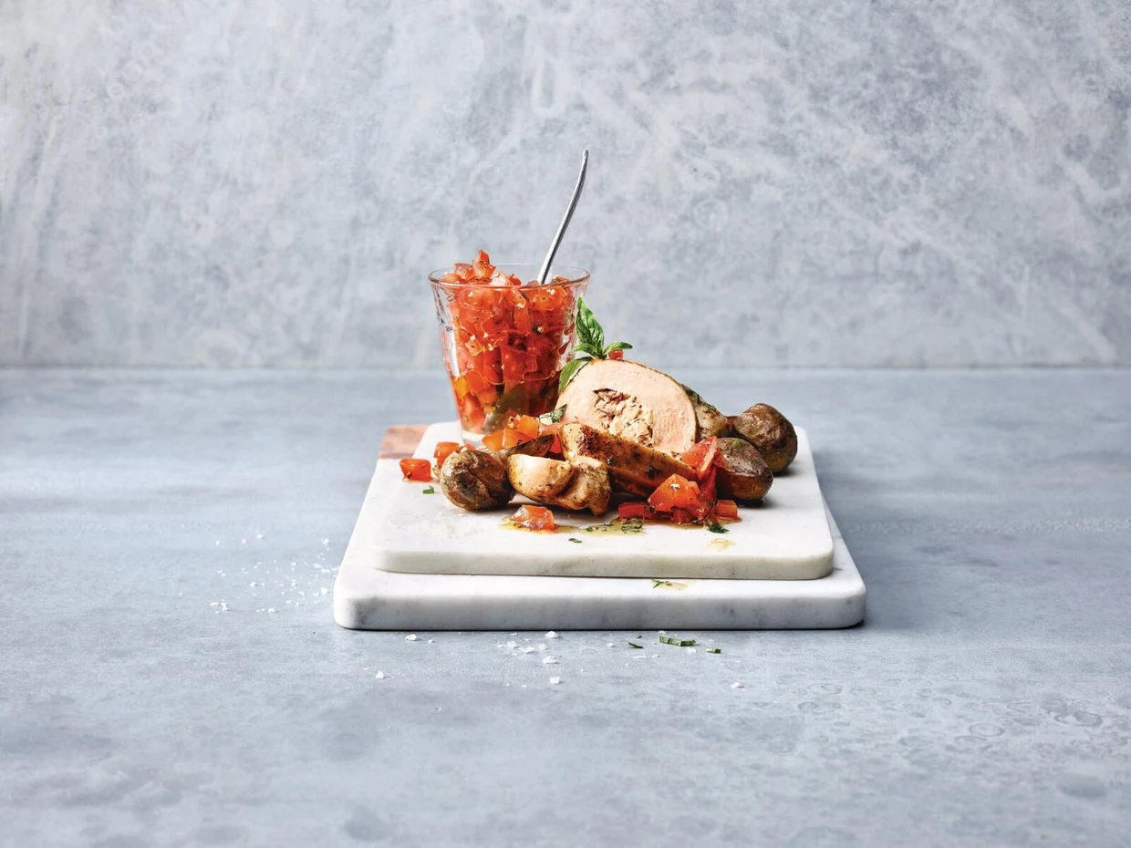 Gefüllte Pouletbrüstchen mit Meersalzkartoffeln