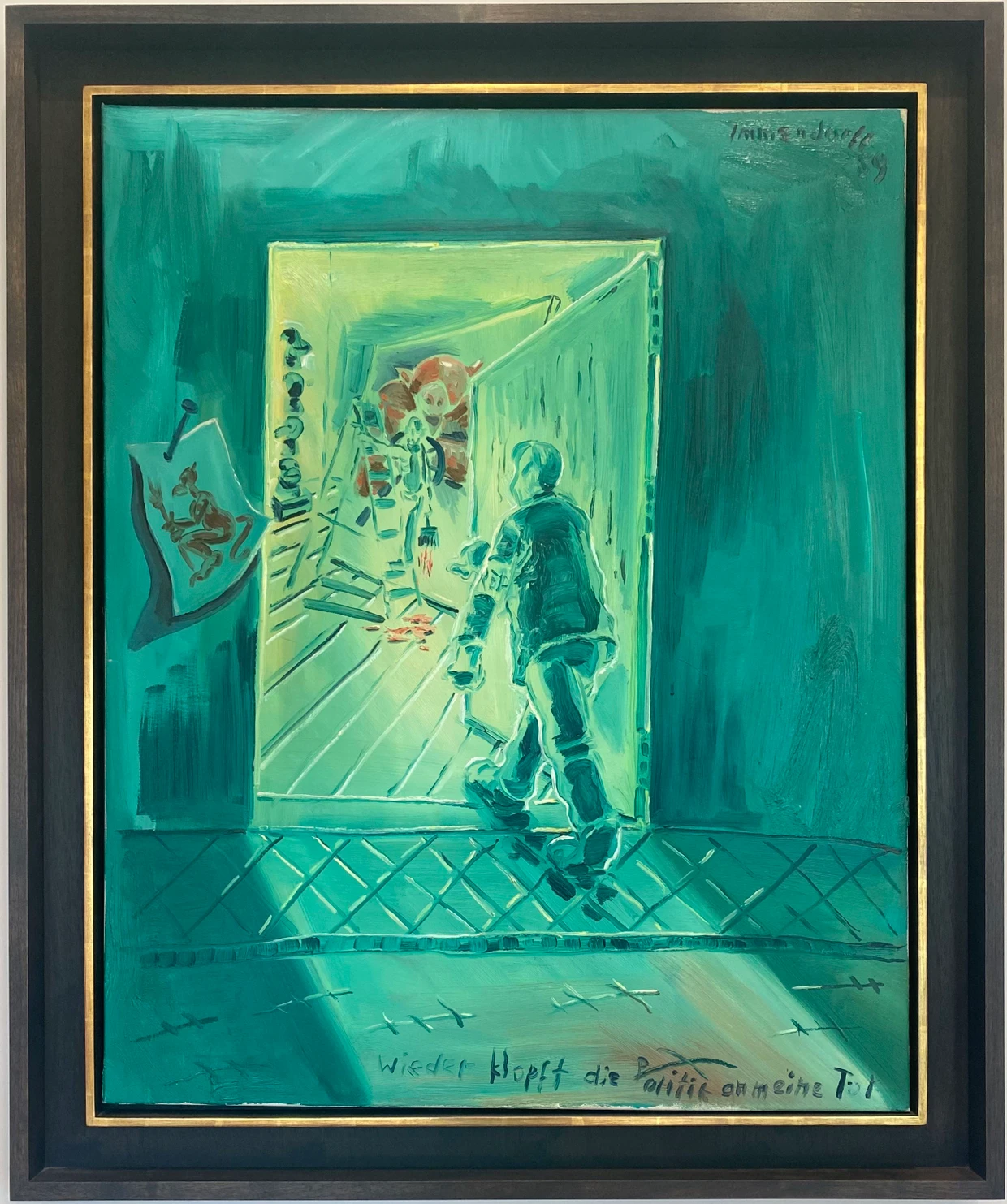 Bei Neuendorf (Berlin / New York) Jörg Immendorff „Wieder klopft die Politik an meine Tür“, 1989