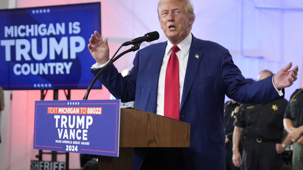 Donald Trump am Dienstag in Livingston im Bundesstaat Michigan