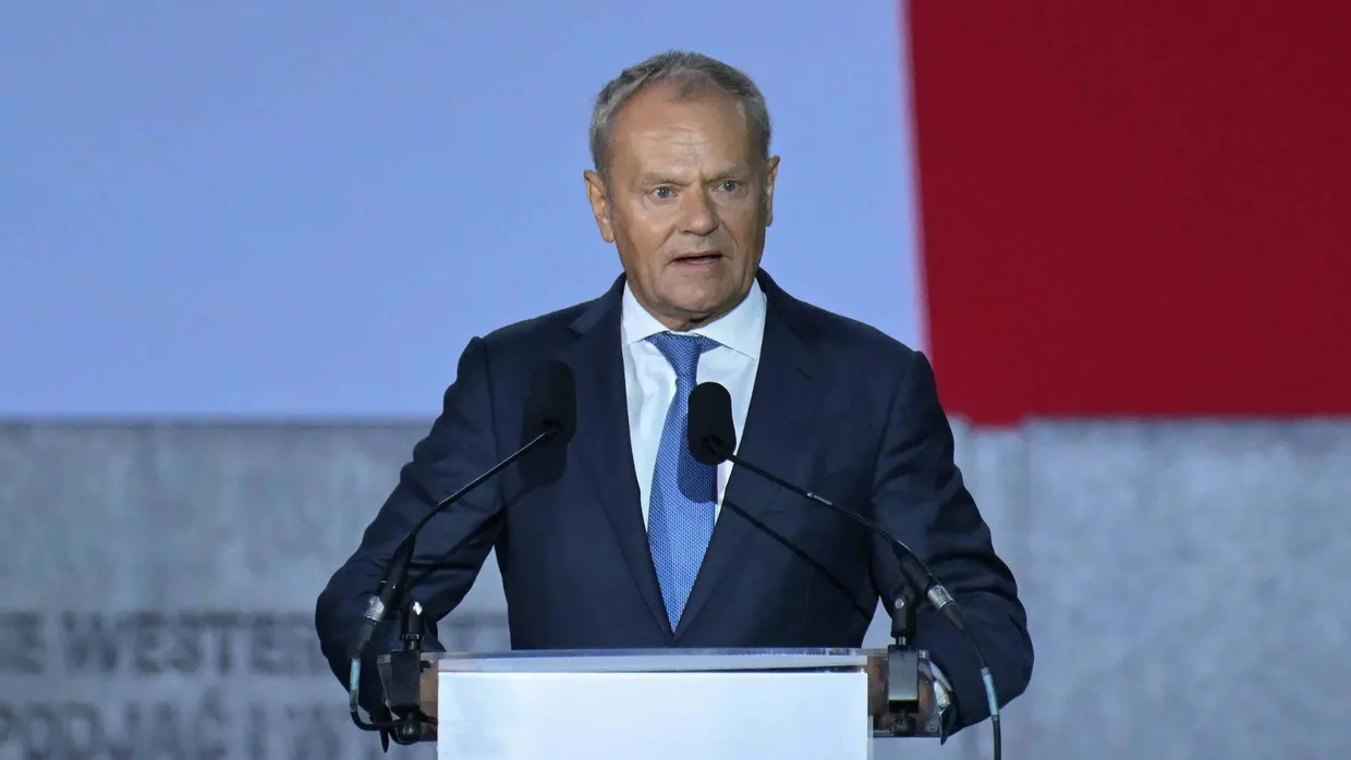 Polens Ministerpräsident Donald Tusk am 1. September während eines Gedenkens an den deutschen Überfall