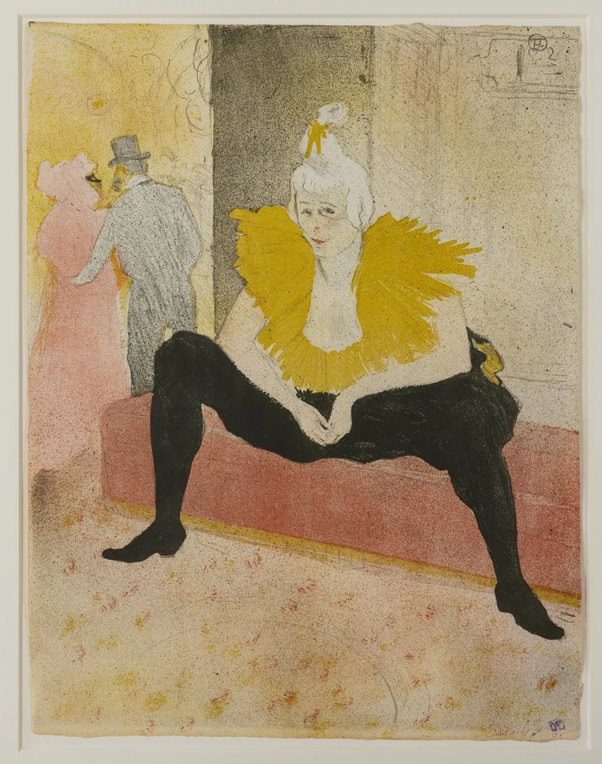 Henri de Toulouse-Lautrec: „Die sitzende Clownin, Fräulein Chao-U-Kao“, aus der Folge „Elles“, Lithografie von 1896