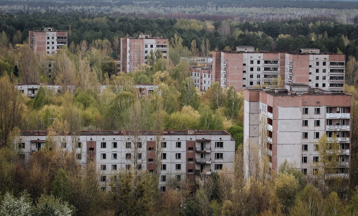 Verlassene Gebäude in Pripyat, einer nahe dem Reaktor von Chernobyl gelegenen Stadt