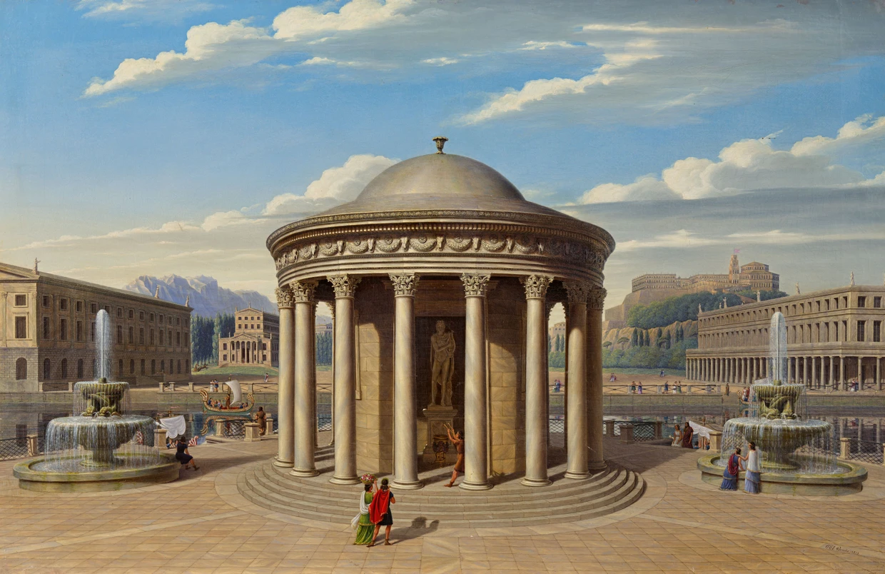 Taxe 120.000 bis 130.000 Euro: Wilhelm Brücke, „Architektonische Vedute“, um 1828