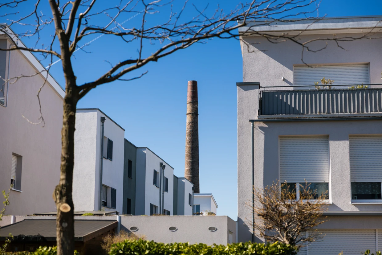 Auf dem ehemaligen Werksgelände befindet sich heute das neu gebaute „Schokoviertel“.