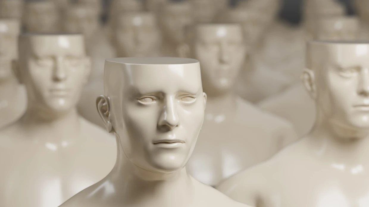 Alle gleichgeschaltet durch KI? (3D-Visualisierung)