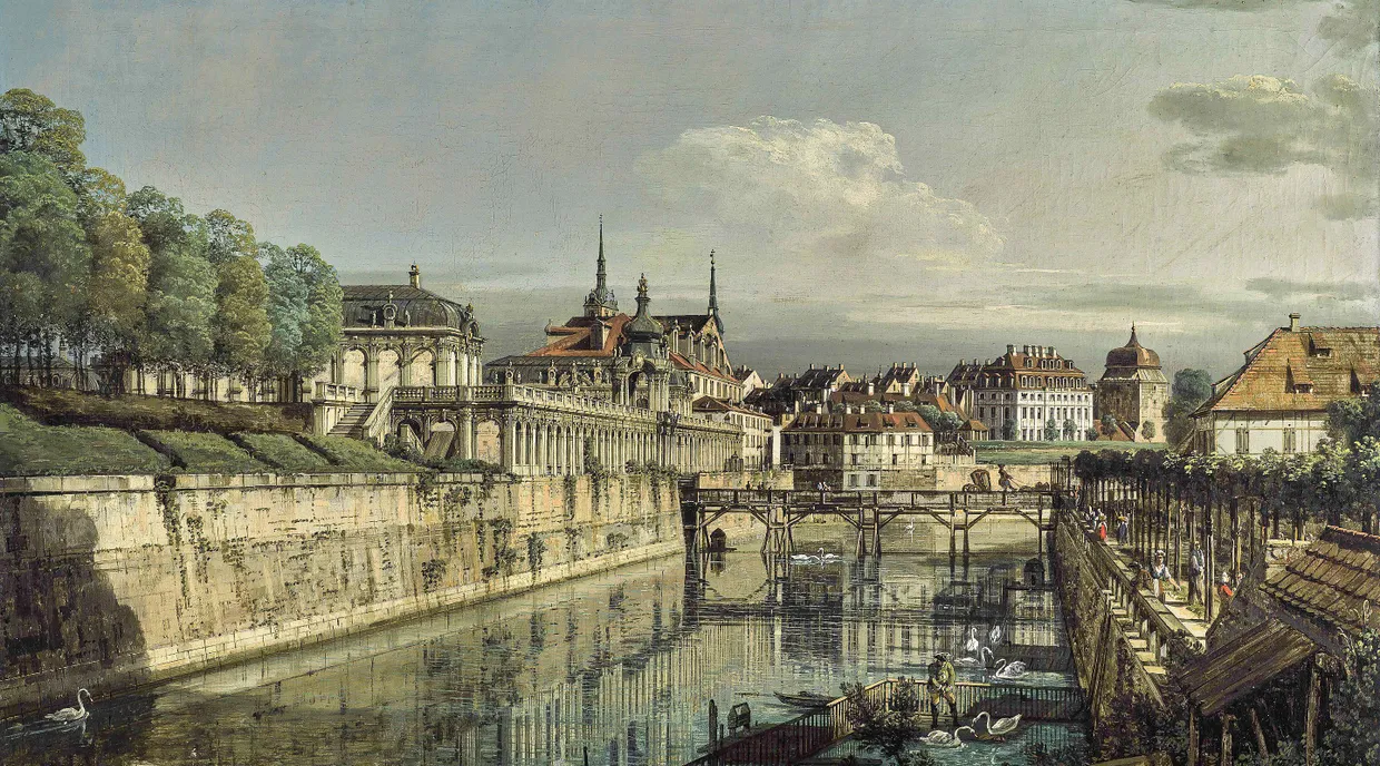 NS-verfolgungsbedingter Vermögensverlust: Bernardo Bellottos „Ansicht des Zwingergrabens in Dresden“, 1752