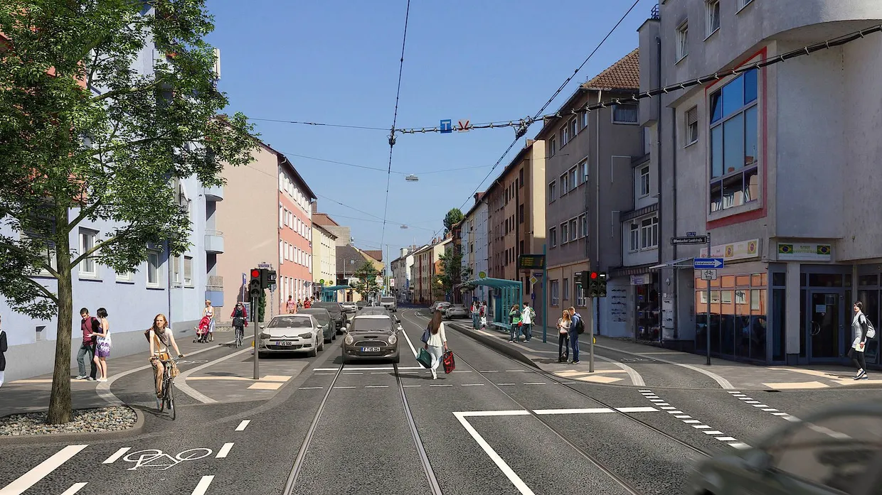 Mehr Platz: Hinter den dann barrierefrei gestalteten Haltestellen an der Bleiweißstraße gibt es bald einen Radweg.