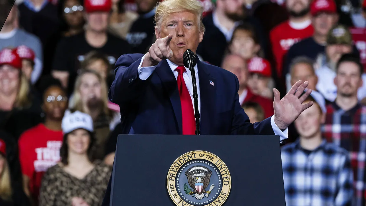 Donald Trump am Mittwoch in Battle Creek